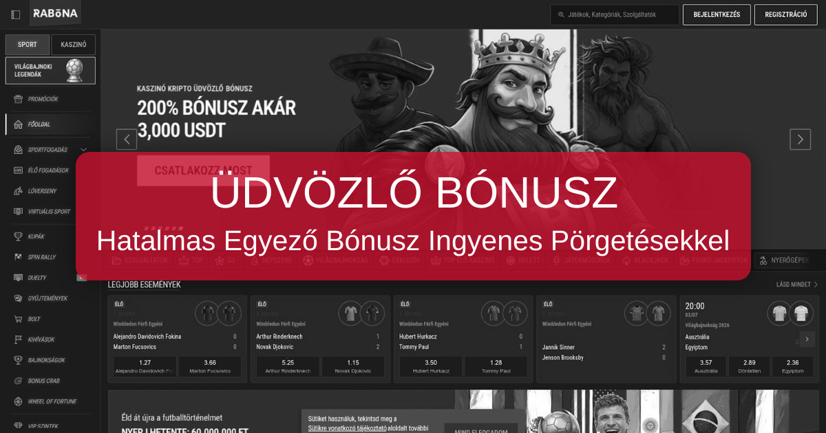 Rabona Casino welcome bonus